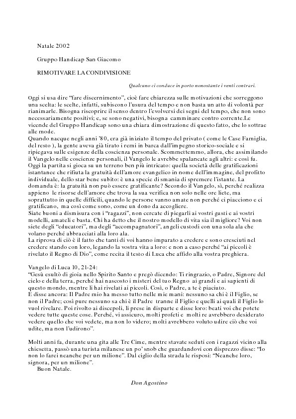 Filename=Natale_2002_Gruppo_Handicap_San_Giacomo_RIMOTIVARE_LA_CONDIVISIONE.pdf
Filesize=9KB
Dimensions=0x0
Date added=Jan 07, 2009 Natale_2002_Gruppo_Handicap_San_Giacomo_RIMOTIVARE_LA_CONDIVISIONE.pdf